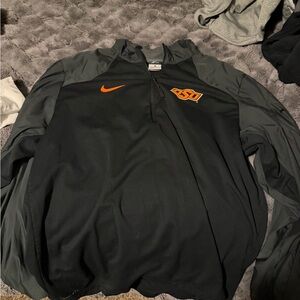 Nike Black and Orange Quarter-Zip Pullover